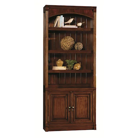Traditional Bunching Bookcase with Adjustable Storage and Touch Lighting